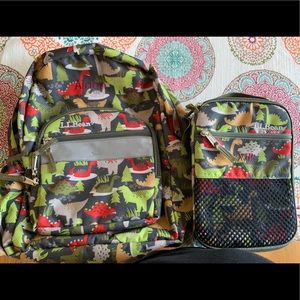 LL Bean dinosaur backpack and lunch box Aiden